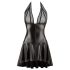 Noir - Layered Dress with Sheer Bodice and Halter Neck (Black) - M