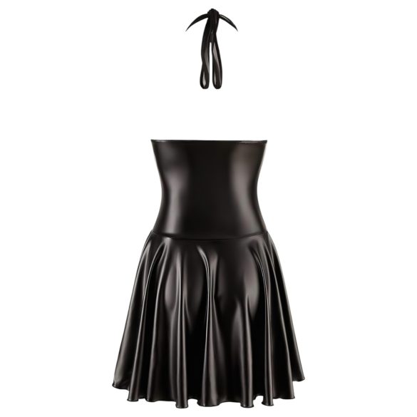 Noir - Layered Dress with Sheer Bodice and Halter Neck (Black) - M