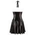 Noir - Layered Dress with Sheer Bodice and Halter Neck (Black) - L
