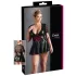 Cottelli Plus Size - Shiny Black Dress with Red Corset - XXL