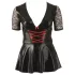 Cottelli Plus Size - Shiny Black Dress with Red Corset - XXL