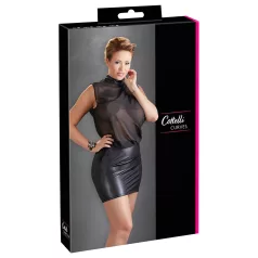 Cottelli Plus Size - Shimmering Chiffon Dress (Black) - 3XL