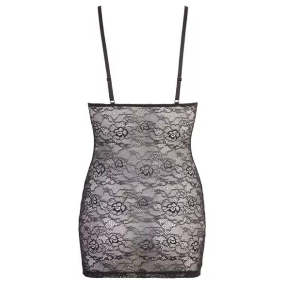 Cottelli - Shiny Striped Lace Dress (Black)