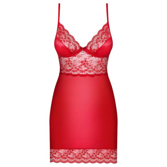 Obsessive Lovica - Lace Nightgown & Thong Set (Red)