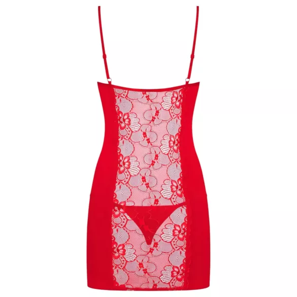 Obsessive Heartina - Red Nightdress & Thong Set - L/XL