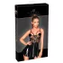 Noir - Black Patent Dress with Mesh Insets - L