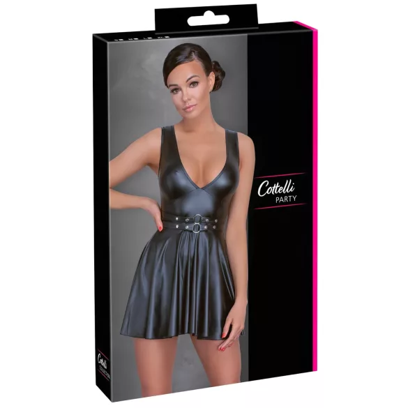 Cottelli - Layered Dress with Belt (Black) - M