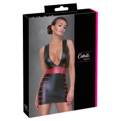 Cottelli Party - Striped Bodycon Dress (Black-Red) - XL