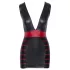 Cottelli Party - Striped Bodycon Dress (Black-Red) - XL