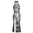 Noir - Sheer Black Floral Maxi Dress - XL