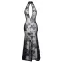 Noir - Sheer Black Floral Maxi Dress - XL