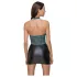 Cottelli - Shiny Lace-Up Dress with Lace (Black-Green) - L