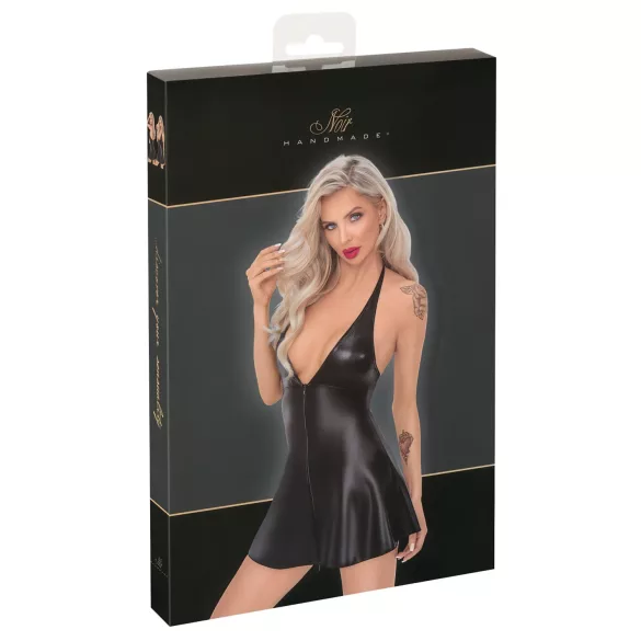 Noir - Black Snakeskin-Print Mini Dress with Top