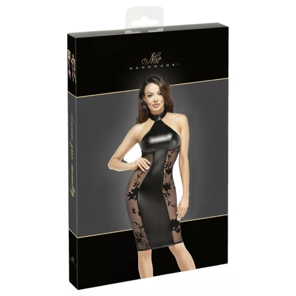 Noir - Sleek Halter Neck Dress (Black)