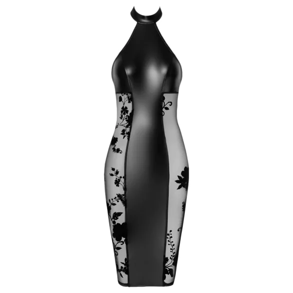 Noir - Sleek Halter Neck Dress (Black) - L