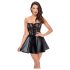 Noir - Shimmering Mini Dress with Lace Top (Black) - M
