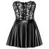 Noir - Shimmering Mini Dress with Lace Top (Black) - L