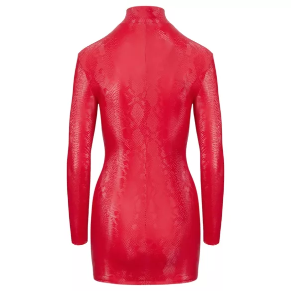 Cottelli - Snakeskin Pattern Mini Dress (Red) - M