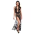 Noir - Sheer Floral Maxi Dress (Black) - M