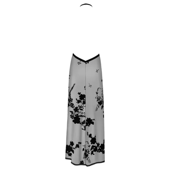 Noir - Sheer Floral Maxi Dress (Black) - M