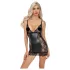 Noir - Black Mini Dress with Sheer Sides - L