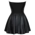 Cottelli - Shiny Mini Dress with Pleated Skirt (Black) - M