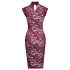 Cottelli - Lace Sheer Dress (Burgundy) - M