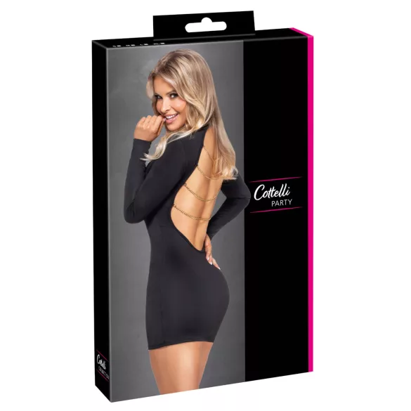 Cottelli - Open-Back Chain Mini Dress (Black)