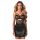 Obsessive Dominna - Shiny Sheer Panel Dominatrix Dress (Black)