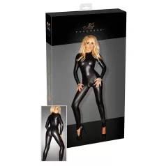 Noir - Shiny Long-Sleeve Jumpsuit (Black) - L