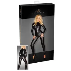 Noir - Shiny Long-Sleeve Jumpsuit (Black) - L