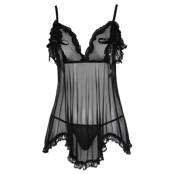 Cottelli - Light, Ruffled Babydoll (Black) - M