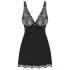 Obsessive Luvae - Floral Strappy Nightgown with Thong (Black)  - L/XL