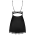 Obsessive Luvae - Floral Strappy Nightgown with Thong (Black)  - L/XL