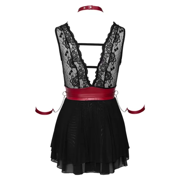 Cottelli Bondage - Halter Lace Babydoll (Black) - L