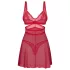 Obsessive Cupide Desir - Sheer Lace Nightdress Set (Red)