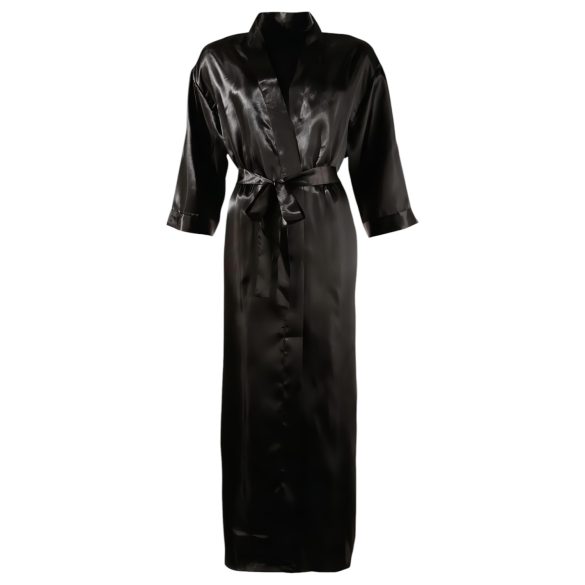 Cottelli - Satin Robe (Black) - 2XL/3XL
