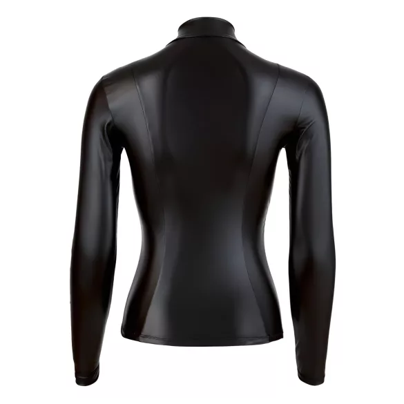 Cottelli - Shiny Long-Sleeve Women's Top (Black) - M