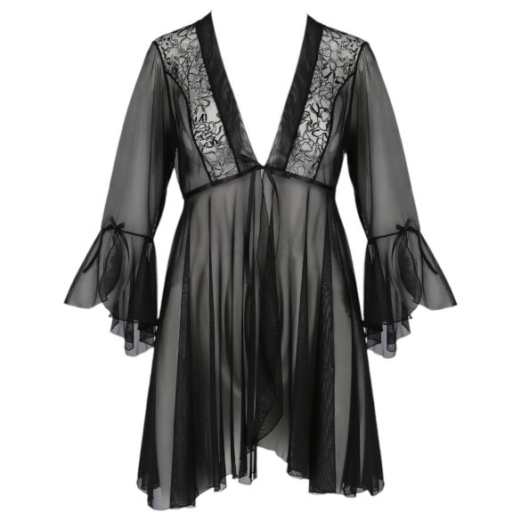 Passion Eco Primula - Black Lace Robe and Thong Set