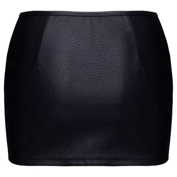 Cottelli - Faux Leather Mini Skirt with Zip (Black)