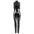 Black Level - Shiny Zipper Jumpsuit (Black) - S
