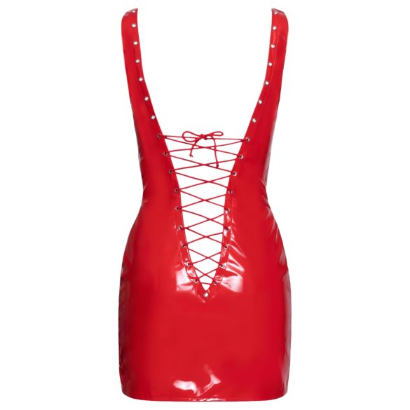 Black Level - Lace-up Vinyl Mini Dress (Red) - L