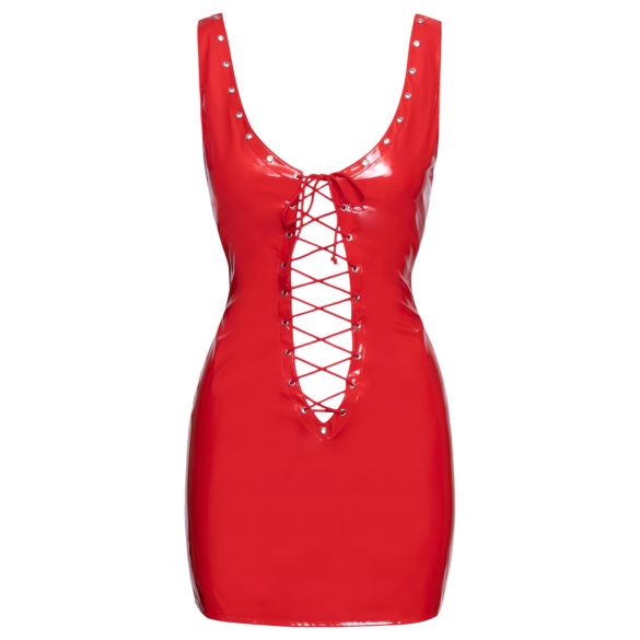 Black Level - Lace-up Vinyl Mini Dress (Red) - 2XL