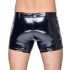 Black Level - Men's Vinyl Shorts with Side Pockets (Black) - M