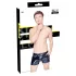 Black Level - Men's Vinyl Shorts with Side Pockets (Black) - L