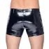 Black Level - Men's Vinyl Shorts with Side Pockets (Black) - 2XL