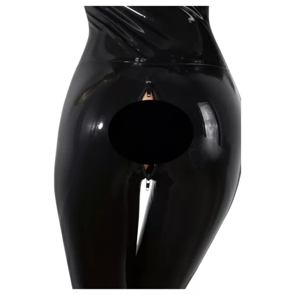 Latex long-sleeved women’s jumpsuit (black)