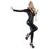 Latex Long-Sleeve Women's Jumpsuit (Black) - XL