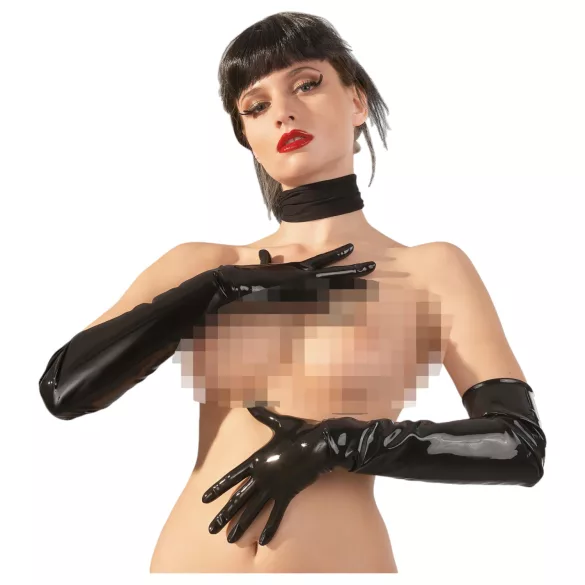 LATEX - Long Unisex Gloves (Black) - M