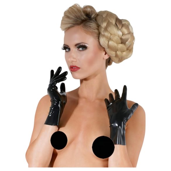 LATEX - Short, Unisex Gloves (Black) - M